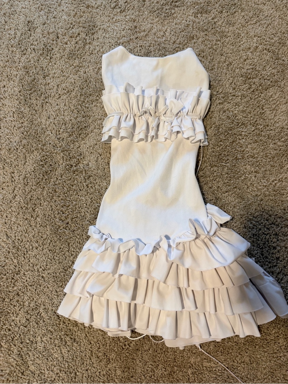 Bye Bambi White Ruffled Mini Dress